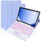 FAYGAOAI Funda con Teclado para Samsung Galaxy Tab A9 8.7'' 2023 (SM-X110/SM-X115), Contiene Ñ, Retroiluminación 7 Colores, Teclado Inalámbrico Magnético Desmontable con Soporte para S Pen,Púrpura