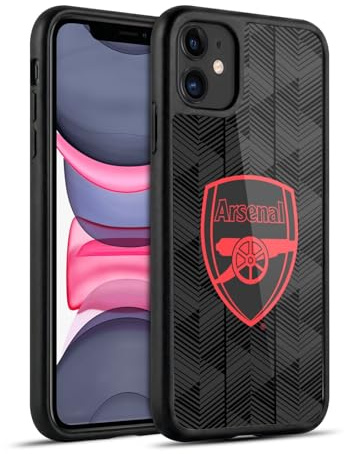 Head Case Designs Officially Licensed Arsenal FC Black Crest and Gunners Logo Gel Armour Case [Military Grade Protection] Compatible With Apple iPhone 11