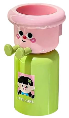 Qianly Contenedor Infantil para Cepillos de Dientes Y Vaso, Montaje en Pared Práctico, Rosa Verde, Individual