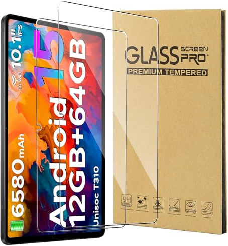 CONAPIKA 2 Pezzi Pellicola Protettiva per DOOGEE Tab A9/Tab A9 Pro Tablet 10 Pollici, Durezza 9H Anti-impronte Vetro Temperato Ultra Trasparente Senza Bolle Antigraffio Protezione Schermo Pellicola
