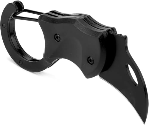 ZRUEWOT Schlüsselanhänger Messer Schwarz, Mini Taschenmesser Klein Schlüsselanhänger Mini Scharf Klappmesser, Messers mit Karabiner, Geschenke für Männer, EDC Messer für Outdoor Camping