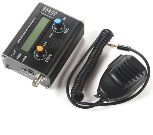 Ujjdwiurgh Ricetrasmettitore UsDX SDR QRP da 5 W QCX-SSB A SSB Ricetrasmettitore HF all Mode A 3 Bande con Microfono Portatile
