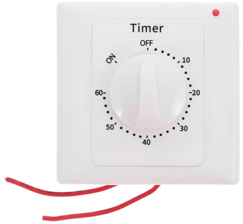 Mechanischer Zeitschalter Präzise Zeitsteuerung, für Innenbereich | Abs Gehäuse in Weiß, Einfache Montage, Geeignet für Ventilatoren und Elektrogeräte