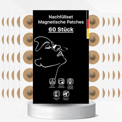 Magnetische Nasenpflaster Nachfüllpackung - Anti-Schnarch Nasenpflaster Magnet - Extra starker Kleber - Hautfreundlich - Ersatz Nasenstrips für bessere Atmung (Nachfüll Pack)
