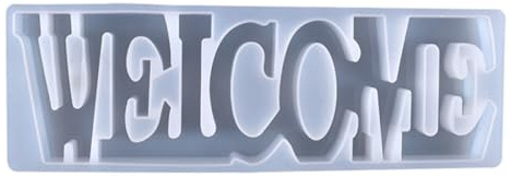Silikonform Willkommen Schrift Weihnachten Mottoparty für Resin Deko | 1 Stück Mold, Transluzent und Glatt, für Gießharz, Home Decor und Bastelworkshops