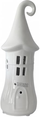 Tiziano® Deko Haus Malva LED 22cm Creme-weiß - Märchenhafte Deko für Zimmer & Fensterbank - Für LED Beleuchtung & Saisonale Arrangements - Perfekt für wohnliche Atmosphäre - Home Décor