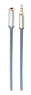 Shiverpeaks® Klinken-Verlängerung 3,5mm Metall, vergoldet, SLIM LINE, 3m