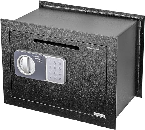 Genie Hand | Cassaforte Elettronica a Muro Cassetta di Sicurezza Media con Codice a Combinazione e Chiave con Serratura B-Class e Sistema Anti Bounce Casseforti per Soldi