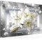 Runa Art Lis Fleurs Peinture Tableau Salon XXL Gris Beige Abstrait 120 x 80 cm 3 Parties Decoration Murale 021731c