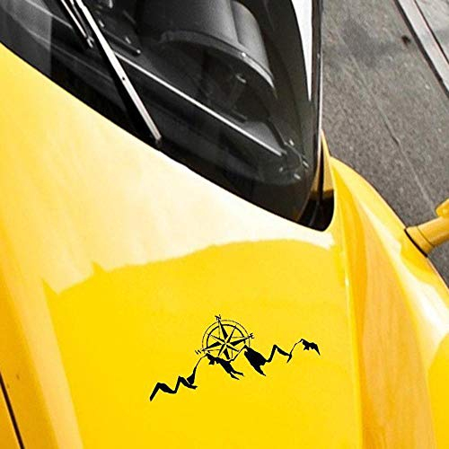 Mountain Compass Sun Rising Fun Window Bumper Vinyl Decal Sticker 14.7CM x 6.2CM - Black