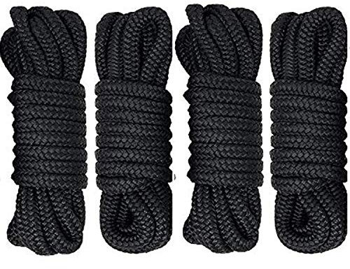 Shaddock Fishing Double Braided Nylon Dock-line Boat Anchor Rope Mooring Dock Lines for Boat (D:3/8,Eyelet:12)