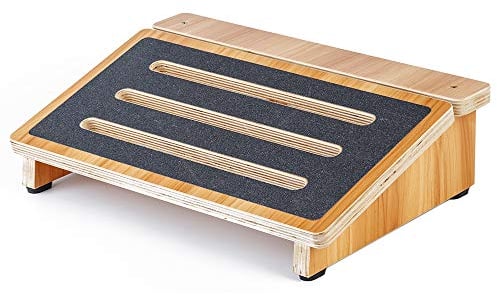 StrongTek Fußstütze Schreibtisch-Zubehör, abgeschrägter rutschfester Fußhocker aus Holz für Stehpulte zur Haltungskorrektur, tragbare ergonomische Fußablage für PC-Gaming oder bei der Arbeit