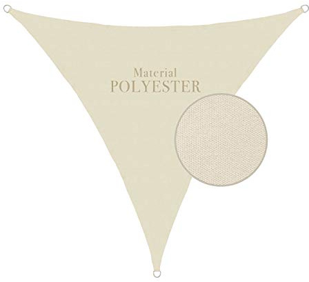 Sonnensegel wasserdicht Polyester 3,6m dreieckig Sonnenschutz - Cream