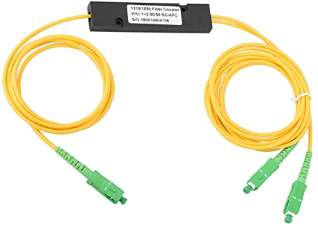 Elprico Faseroptischer Splitter, SC/APC Optischer Splitter 1X2 PLC Singlemode Faseroptischer Splitter SC/UPC PCL-Splitter für passives optisches Netzwerk