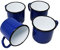 4 tazze in metallo smaltato blu – 250 ml
