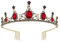 Vofler Gold Schwarz Tiara Krone mit Rubin - Barock Vintage Kristall Rot Strass Stirnband für Frauen Königin Dame Mädchen Braut Prinzessin Geburtstag Hochzeit Abschlussball Festzug Kostüm Party
