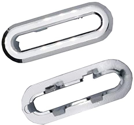 Überlaufabdeckung für Küche, Badezimmer, Waschbecken, ovale Kappen, ovale Einsätze, Ersatzteile (6 Stück, Silber)