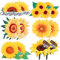 12 Stück Sonnenblumen Magnete Sonnenblume Auto Magnet Kühlschrank Magnete Kunst Vintage Magnete Aufkleber Abnehmbare Kühlschrank Magnete Nette Schließfach Magnete für Büro Whiteboard Dekor