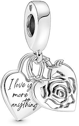 Pandora Charm Anhänger Herzförmiges Vorhängeschloss Silber 790086C00