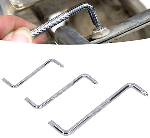 Jadeshay Juegos de Destornilladores - Destornillador de Mango Corto Tipo Z, Destornillador de Doble Cabeza de 90 °, para Reparaciones de Bicicletas de computadoras en el hogar, 3 Piezas