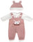 ZWOOS Puppenkleidung für Babypuppen 35-43 cm, süßes Outfit mit Hut kompatibel mit New Born Baby Puppen, Geschenke für Mädchen, Kinder