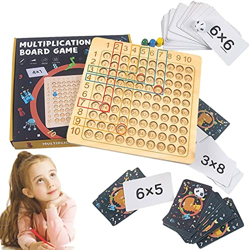 Montessori Multiplikationsbrett, Multiplikationstafel Holz, 1x1 Lernen Spiel, Einmaleins Spiel, Multiplikationstabelle Lernen Brett für Die Frühkindliche Bildung Mathematische Manipulationen