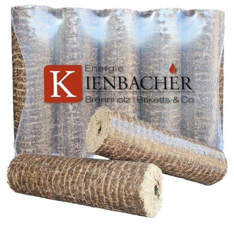 120kg Nestro mit Zugloch im Paket Holzbriketts Laubholz Brenn Kamin Ofen Heiz Holz Gluthalter Nestro Brikett Rund | Energie Kienbacher (12x10kg)
