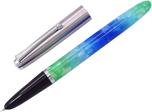 Füller Jinhao 51A Acryl-Zelluloid-Füllfederhalter, extra feine Feder, Edelstahlkappe – fluoreszierende Farbe