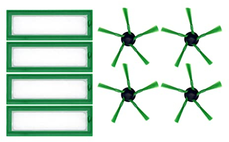 PSKOO 8 Stück HEPA Filter Seitenbürste Ersatz Ersatz kompatibel mit Vorwerk Kobold VR200 Staubsauger Haushaltsreinigungszubehör