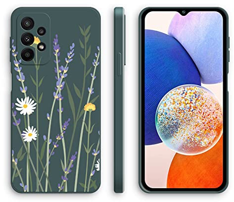 XINYEXIN Silikon Hülle für Samsung Galaxy A33 5G mit Süßes Muster Ultra Dünn Gerade Kante Weiches Silikon Handyhülle Stoßfest Schutzhülle - Lavender, Green