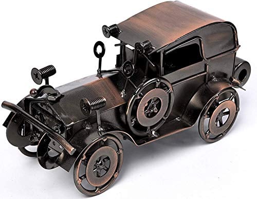 Metal Antique Vintage Car Model Handcrafted Collections Collectible Vehicle for Bar or Home Decor Decoration Great Birthday Gift Bronze Classic Car Model