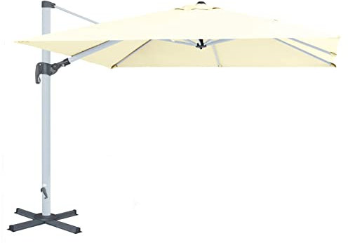 Jarder 9m² Large Square Parasol – Wave Borde | Aluminium | Garden, Patio, Event, Wedding