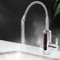 Elektrisch Wasserhahn, 360° Drehbarer LED Wasserhahn mit Durchlauferhitzer Sofort Heizung Durchlauferhitzer Küche Bad Armatur 3000W mit Digitale Wassertemperaturanzeige 220V 50Hz