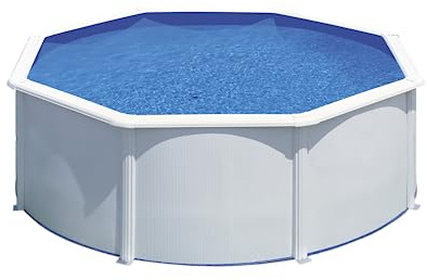Piscina Gre KIT300QGRE - Piscina fuori terra in acciaio, forma rotonda, colore bianco. Piscine smontabili per giardino 300 x 120 cm.