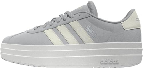Adidas Women's VL Court Bold Sneaker, Grey/Off White/White, 11