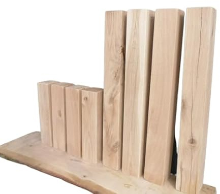 WestTree Holzbeine aus massiver Eiche, Balken Eiche Rustikal, Naturprodukt, DIY selbstgemachte (10x10x71cm)