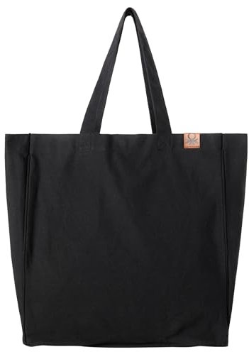 United Colors of Benetton Damen Tasche 6g0q1y01e Strandtasche, Schwarz