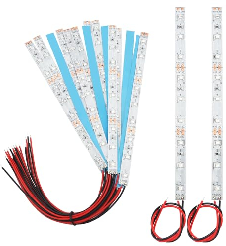 YIXISI 15 Stücke 150mm VorDrahtete LED Streifen, 2335 SMD LED, 12-18V LED Streifen, Modellbau Led Beleuchtung, Rot