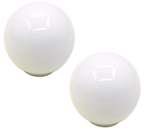 2 Stück Keramikgriff Mehrfarbig Kugel Türknöpfe für Kinder Niedlicher SchubladeKnauf Möbelgriffe Einloch Porzellan Schrankknöpfe für Schränke,Wohnzimmer (White,S)