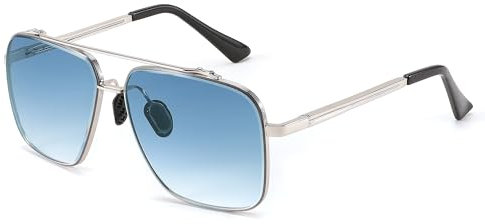 FEISEDY Retro 70er Jahre Sonnenbrille Herren Vintage 80er Square Brille mit UV400 Schutz B4145
