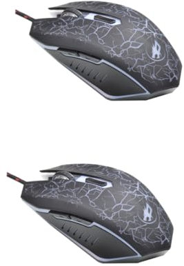 OSALADI 2pièces Souris USB Filaire Gamer avec Réglages De Dpi Jusqu à Boutons Et Couleurs Lumineuses Idéale pour Pc Et Ordinateurs Portables Noir