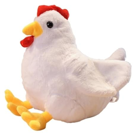 TOPLITHE Huhn-Plüsch, lustiges Kuscheltier-Plüschkissen, süßes Spielzeug, Geburtstag, Weihnachten, Geschenk for Kinder, Jungen und Mädchen (Color : White, Size : 30CM/12IN)