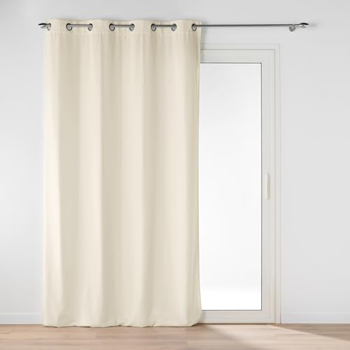 Douceur d'Intérieur Novana Ösenvorhang (135 x 260 cm), Leinen, einfarbiger Samt