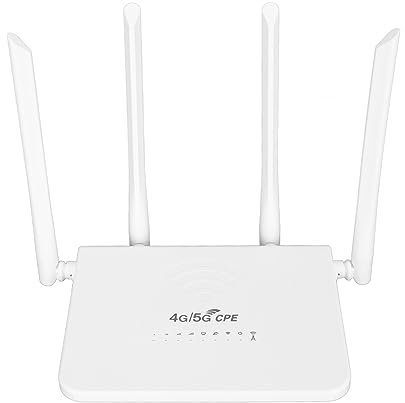 4G LTE Wireless Router, SIM Card Slot, 4 Antennas, 300Mbps WiFi Hotspot, Asia Network Frequencies, WiFi Hotspot for Home and Office Use (GB Plug)