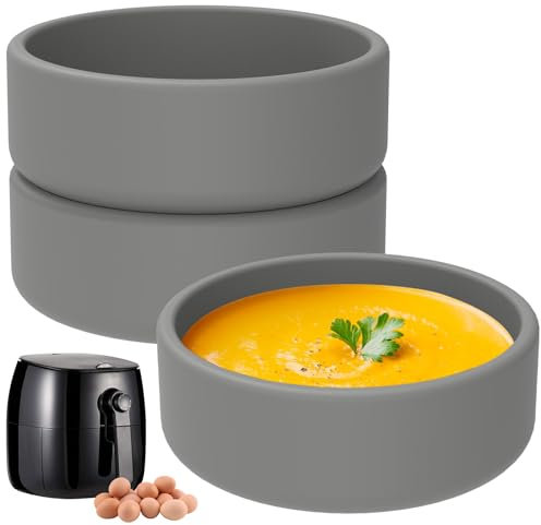 3Pcs Silicone Air Fryer Egg Mold,3 Pcs Reusable Nonstick Egg Bites Pan-Alternative to Microwave Egg Cooker/Sous Vide Egg Bite Maker,BPA Free,Dishwasher Safe,Air Fryer Accessories(Grey,3pcs)