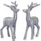 casamia Deko Figur Hirsch 2er Set Tischdekoration Tierfigur Metall Weihnachten Farbe Silber