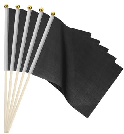 PATIKIL Mini Blank Flags,16 Pcs Black Small Sublimation Colored Flags to Decorate for Card Game Birthday Yard Lawn Ground Marking Sport Golf Party Graduation Irrigation, 11.8x8.3