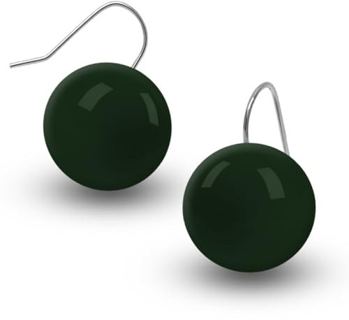Soul-Cats 1 Paar Kugel Ohrringe aus Acryl für Damen, Mädchen in der Farbe: dunkelgrün