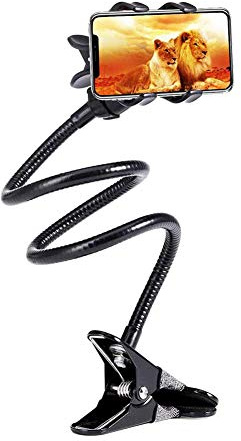Ausla Support de Webcam avec Col de Cygne Flexible, 58,4 cm, Bras Réglable 360°, Clip Universel pour GoPro et Téléphone, Vis 1/4