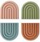 Salvamanteles de Silicona,Sostenedor de Pote de Silicona Estera Antideslizante,Protector Colorido para Sartenes,Resistente Al Calor,Posavasos Arco Iris para Decorar tu Mesa
